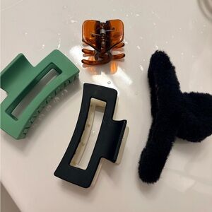 Set of Four Hair Clips in Various Colors